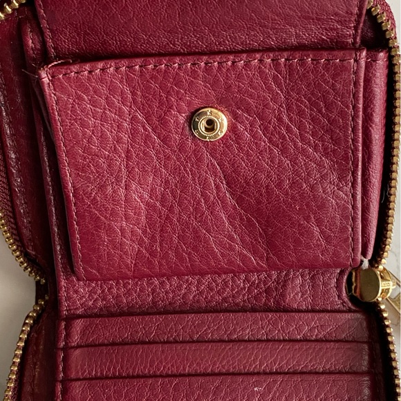 Michael Kors Zip Around Burgundy Leather Wallet - Picture 4 of 13
